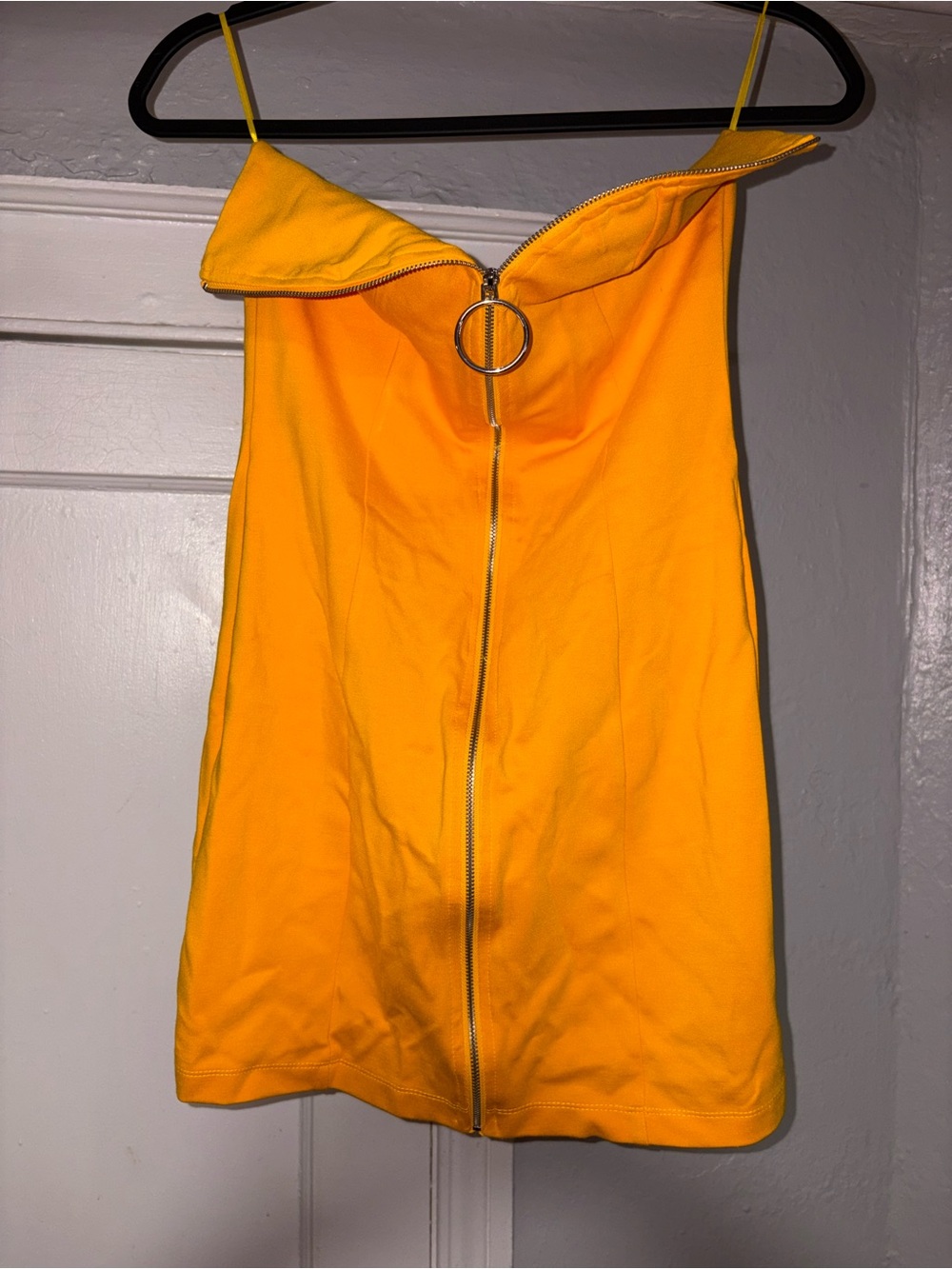 Charlotte Russe Bright Yellow Mini Dress with Front Zip